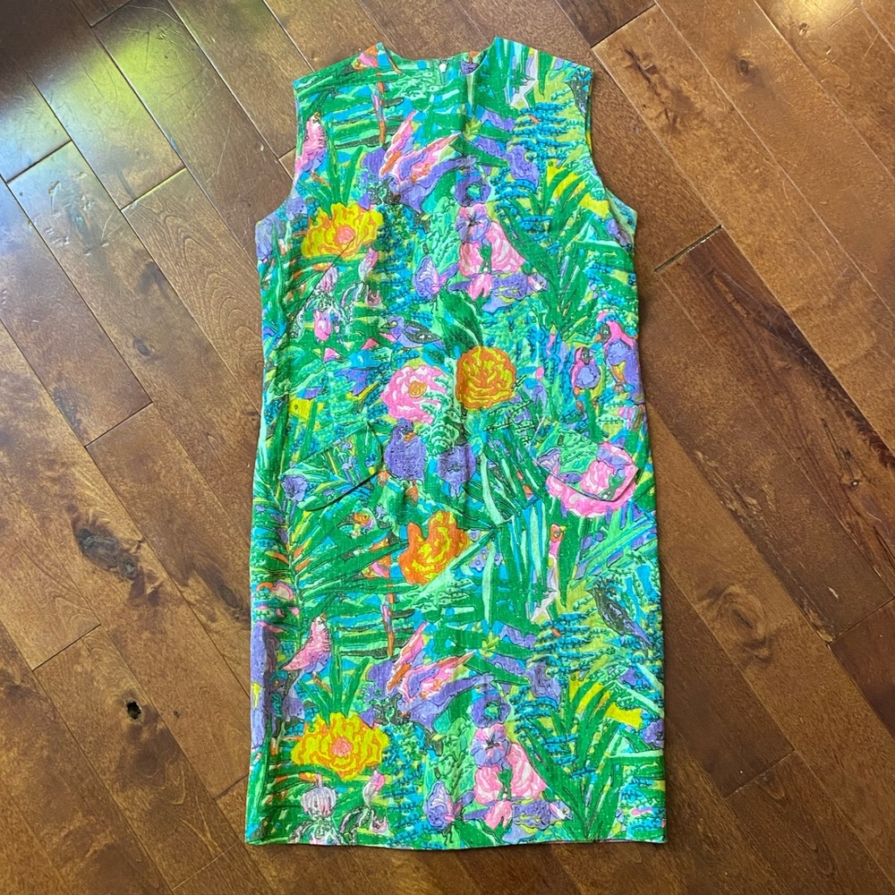 Vintage Linen Shift Dress XS